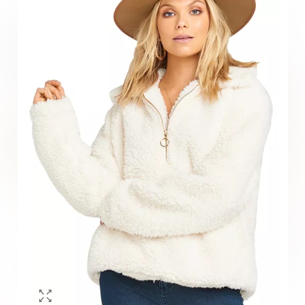 Show Me Your MuMu Kassidy Sherpa Half-Zip Sweater size S